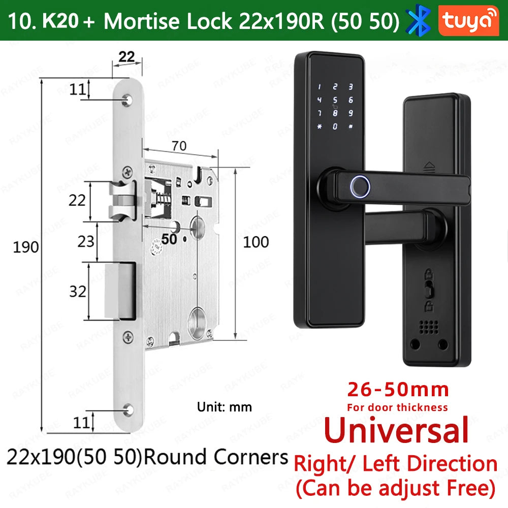 RAYKUBE K20 Serrure Connectée Biométrique Bluetooth Tuya – CLEVI Paris
