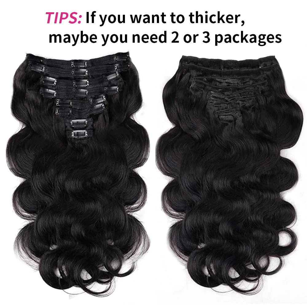 Extensions clip-in Body Wave, cheveux humains – CLEVI Paris