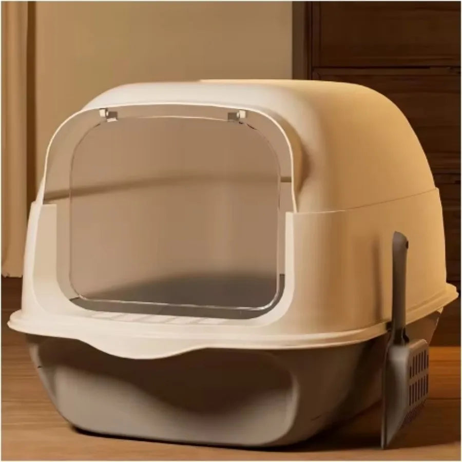 Bac à litière pliable semi-fermé pour chat – CLEVI Paris