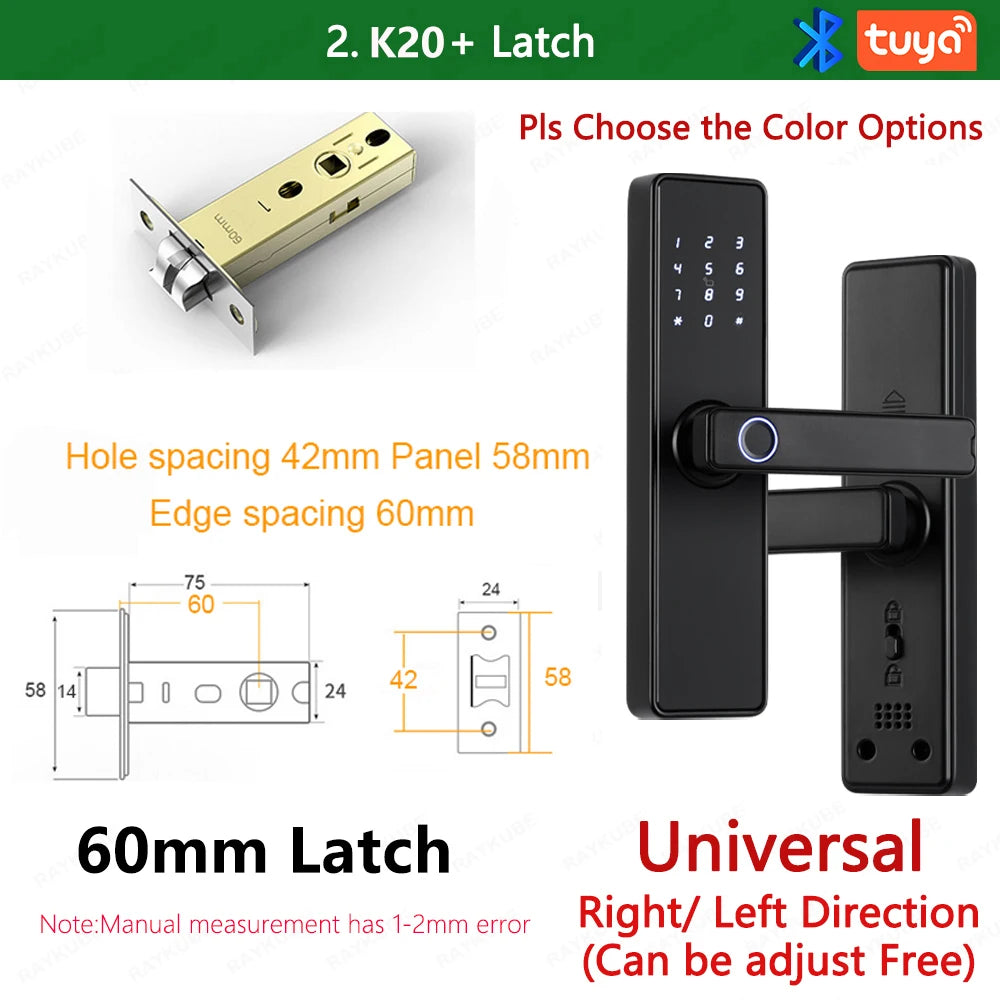 RAYKUBE K20 Serrure Connectée Biométrique Bluetooth Tuya – CLEVI Paris