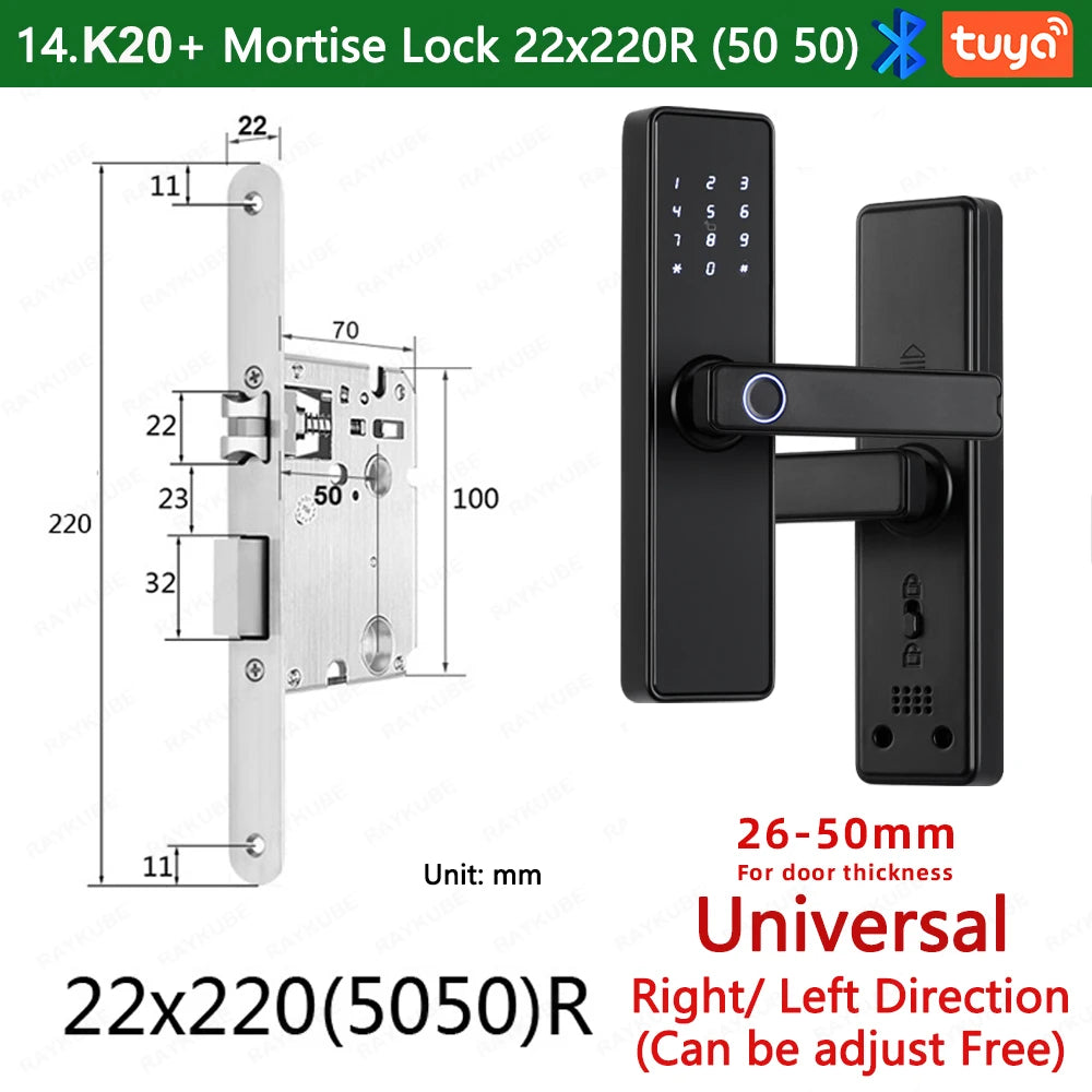 RAYKUBE K20 Serrure Connectée Biométrique Bluetooth Tuya – CLEVI Paris