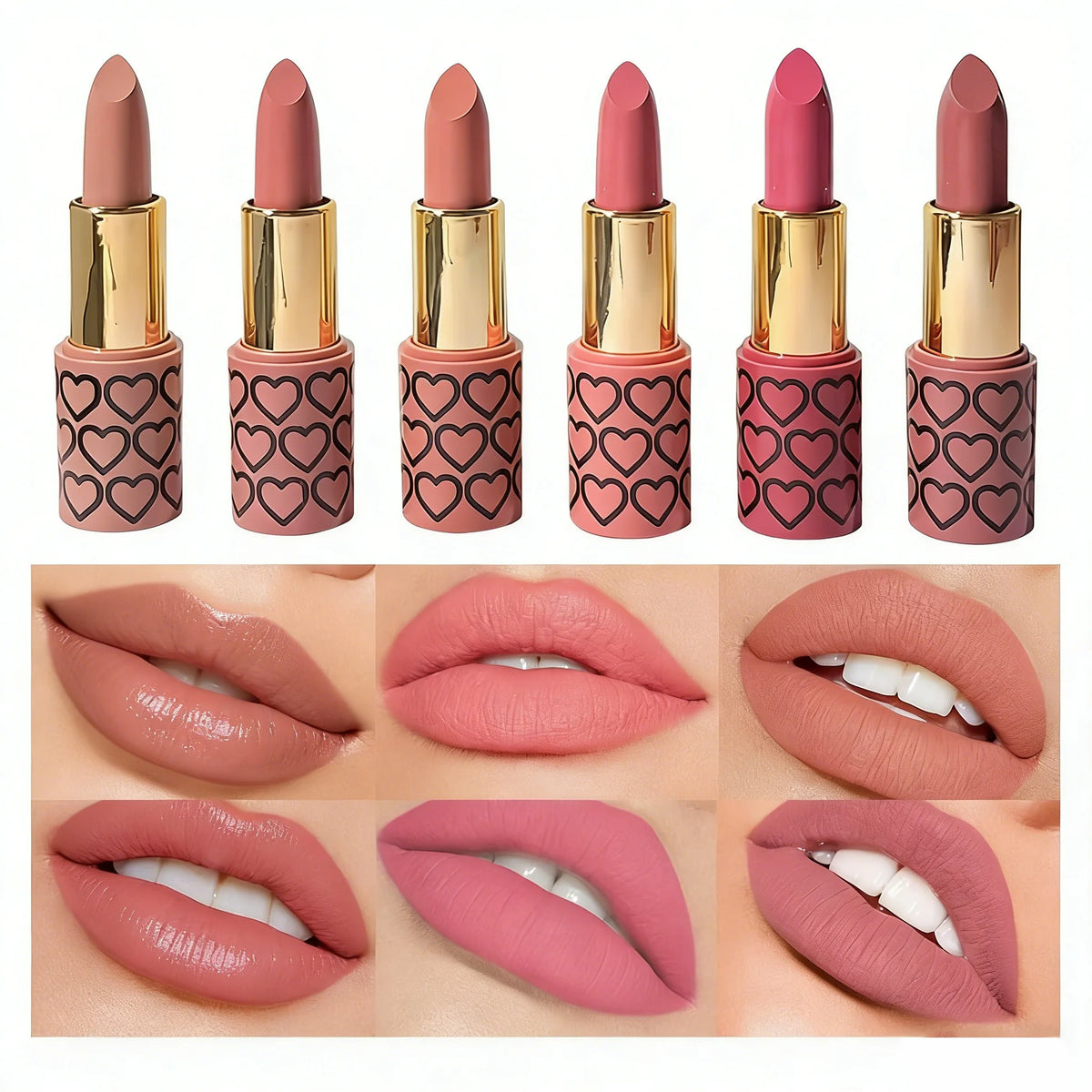 Coffret 6 Rouges à Lèvres Matte & Métallisés JUJU DREAM – Longue Tenue & Haute Pigmentation – CLEVI Paris