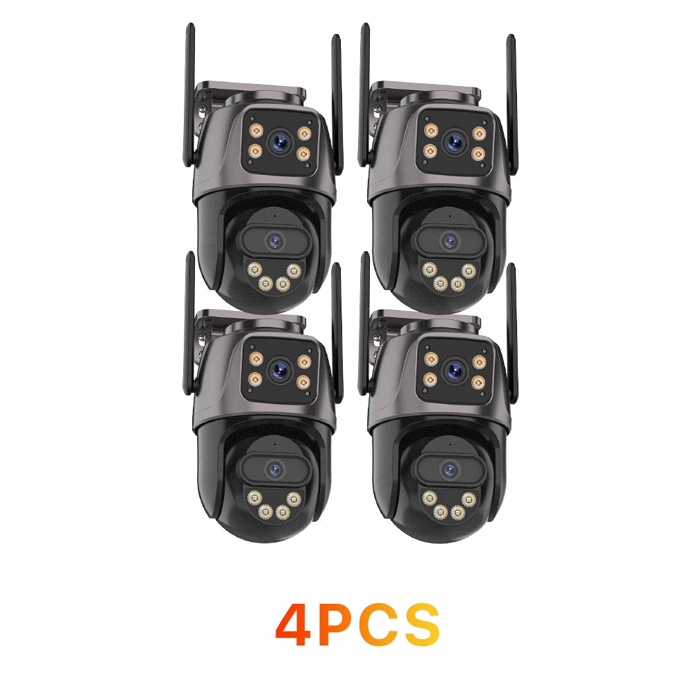 Pack Caméras IP WiFi Double Objectif 6MP PTZ – Détection Humaine Vision Nocturne Couleur IP66 ICSee – CLEVI Paris