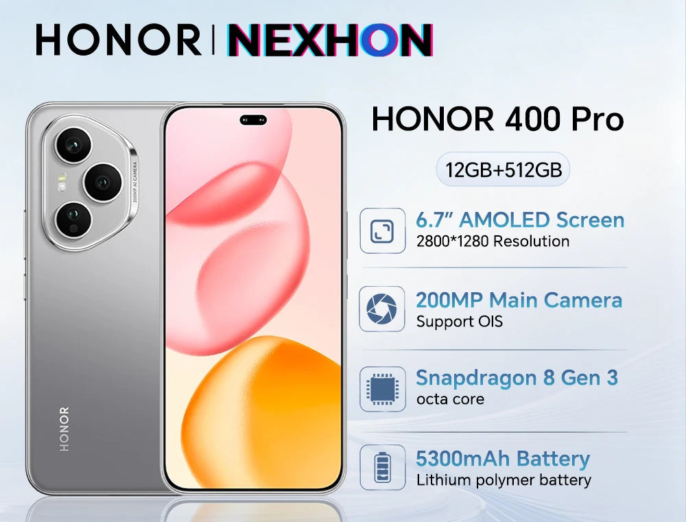 Smartphone HONOR 400 Pro 5G 512 Go – CLEVI Paris