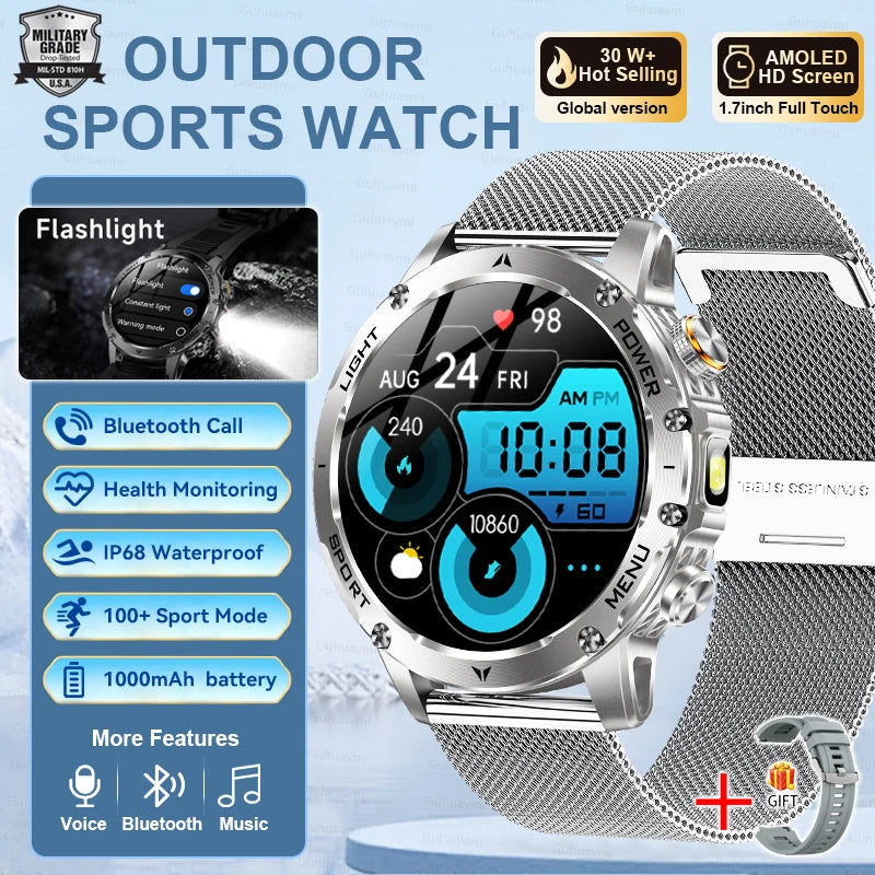 Montre GUHUAVMI AK87 AMOLED 1,7" IP68 170 Sports BT – CLEVI Paris