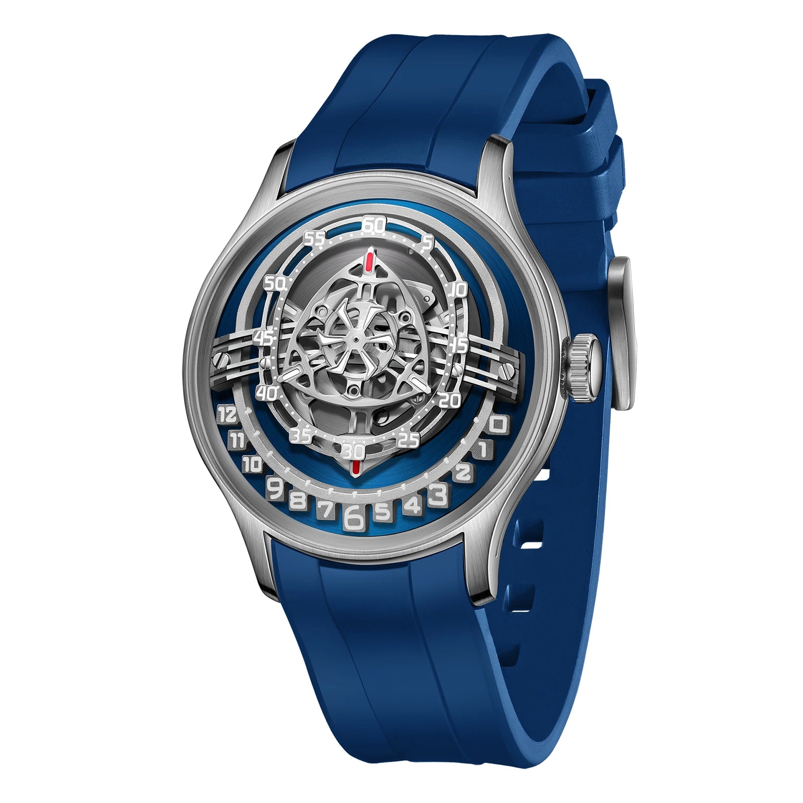 Montre Homme Automatique Cadran Rotor Fibre de Carbone Lumineux Silicone Oblvlo BLM-ROTOR – CLEVI Paris