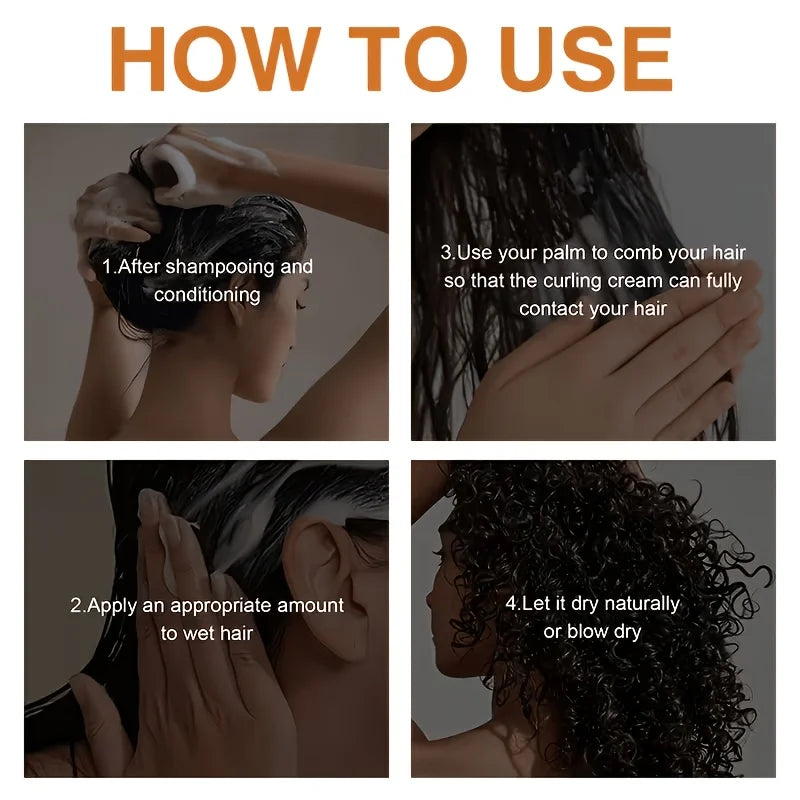 Crème Coiffante Boucles à l'Huile de Ricin Noir GSWP – Hydratation, Définition & Anti-Frisottis