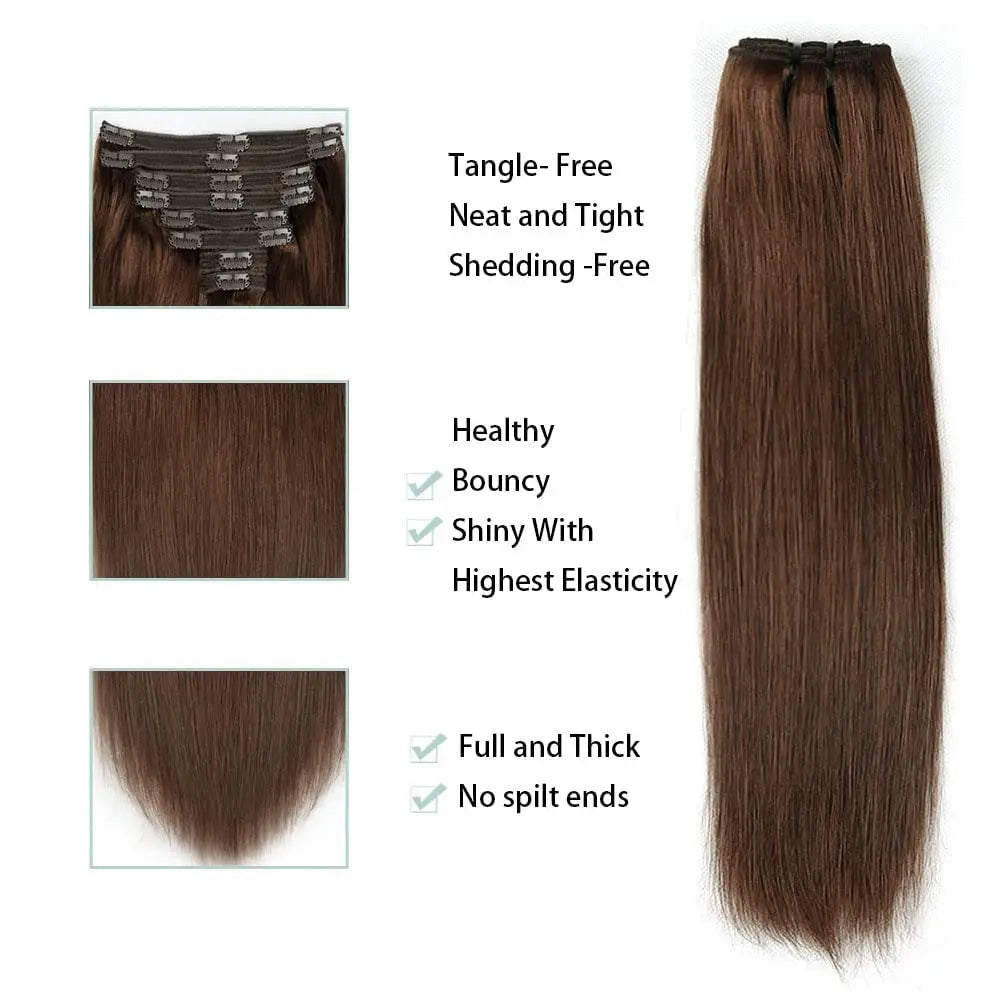 Extensions Clip-in Cheveux Lisses Brésiliens Remy – CLEVI Paris