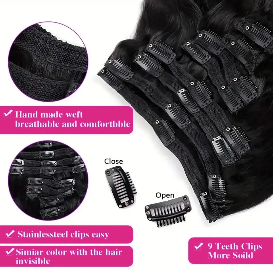 Extensions clip-in Body Wave, cheveux humains – CLEVI Paris