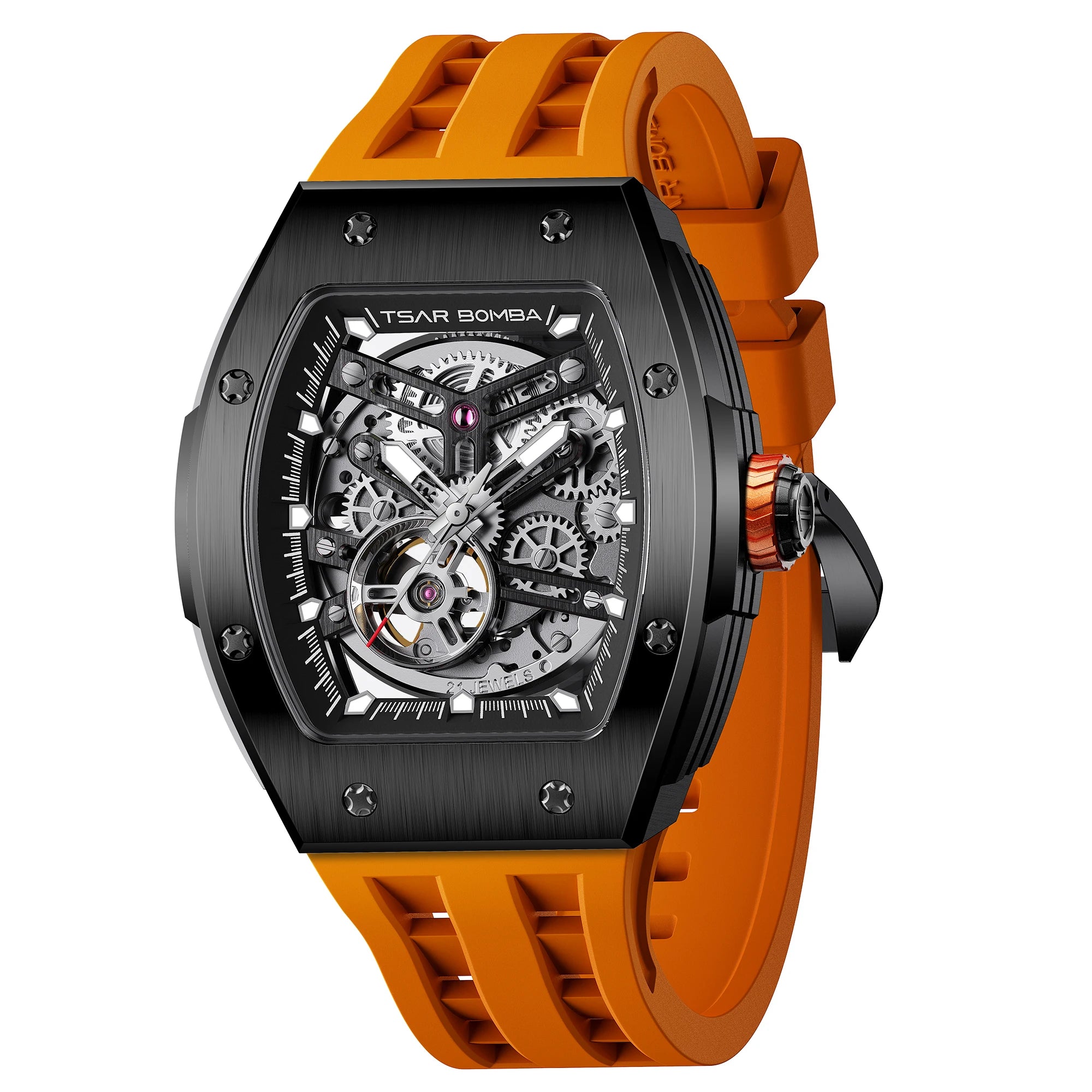 Montre Homme Automatique Squelette Tonneau Cyber Tsar Bomba TB8228A – CLEVI Paris