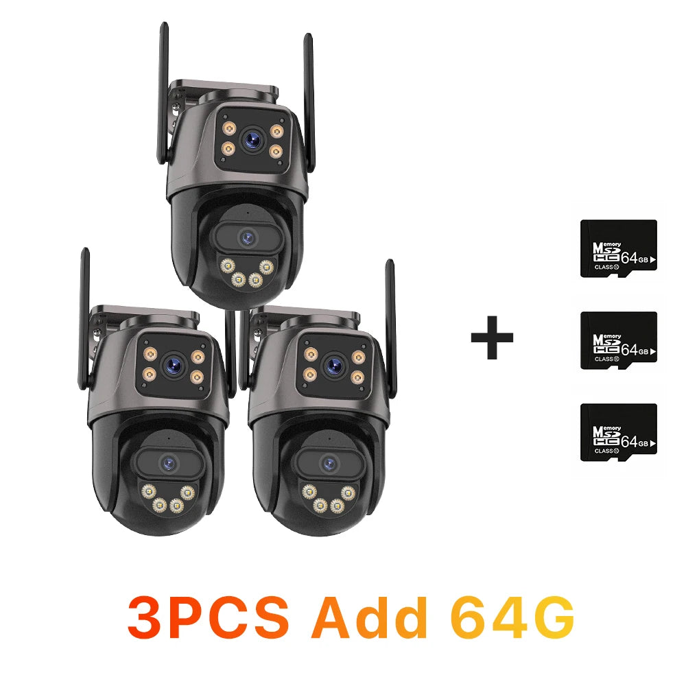 Pack Caméras IP WiFi Double Objectif 6MP PTZ – Détection Humaine Vision Nocturne Couleur IP66 ICSee – CLEVI Paris