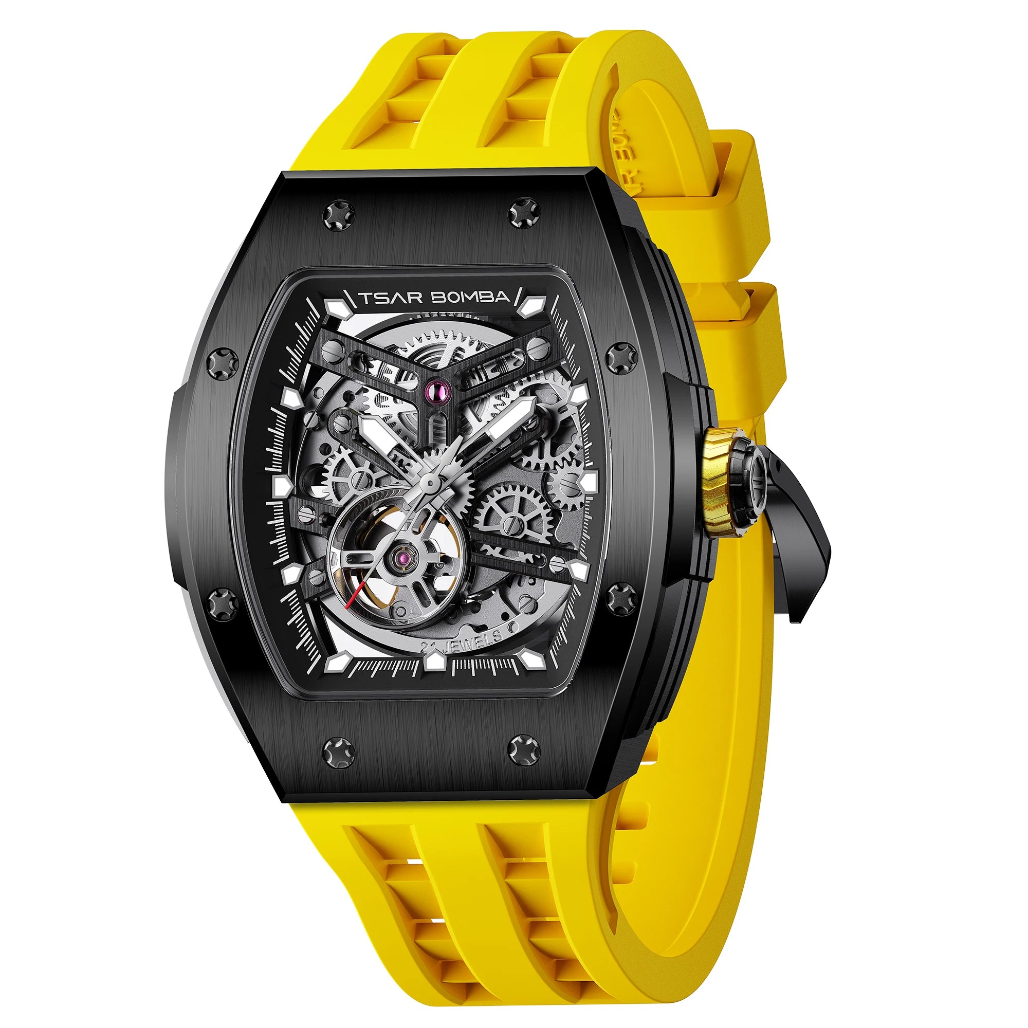 Montre Homme Automatique Squelette Tonneau Cyber Tsar Bomba TB8228A – CLEVI Paris