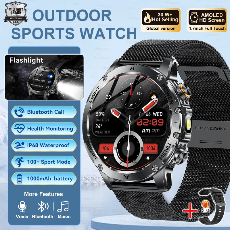 Montre GUHUAVMI AK87 AMOLED 1,7" IP68 170 Sports BT – CLEVI Paris