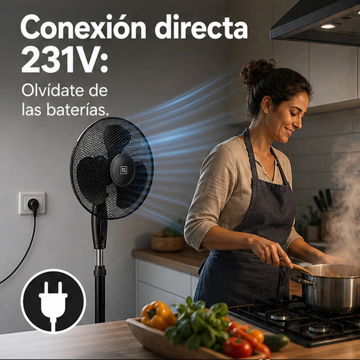 Ventilateur sur pied oscillant 40 cm – CLEVI Paris
