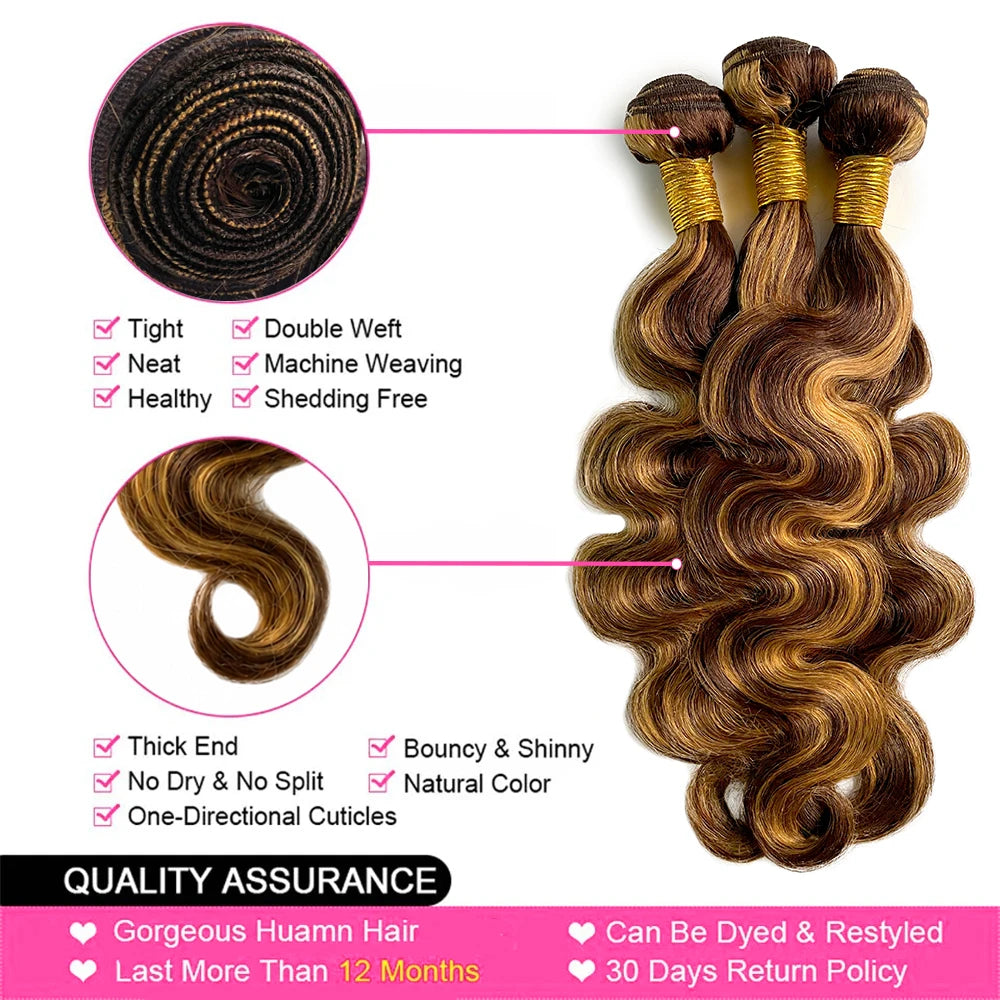 Mèches Body Wave ombré P4/27 – CLEVI Paris
