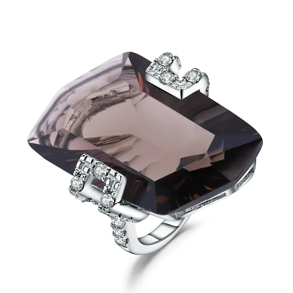 Bague Cocktail Femme Quartz Naturel Argent 925 – CLEVI Paris