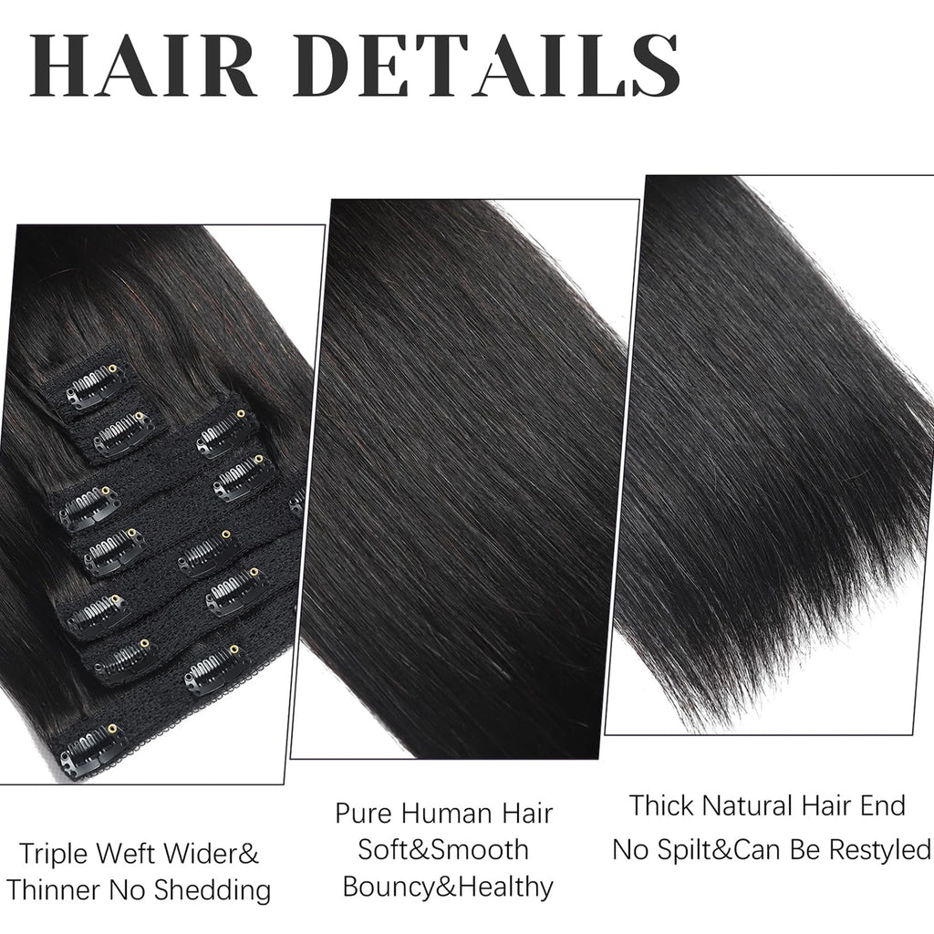 Extensions Clip-in Cheveux Lisses Brésiliens Remy – CLEVI Paris