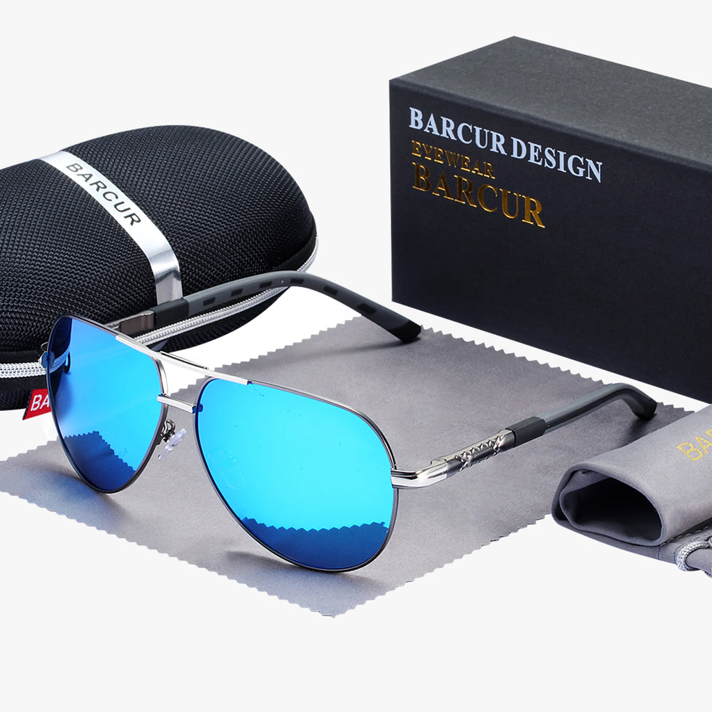 Lunettes de Soleil Homme BARCUR Pilot Polarisées UV400 Style Aviateur – CLEVI Paris