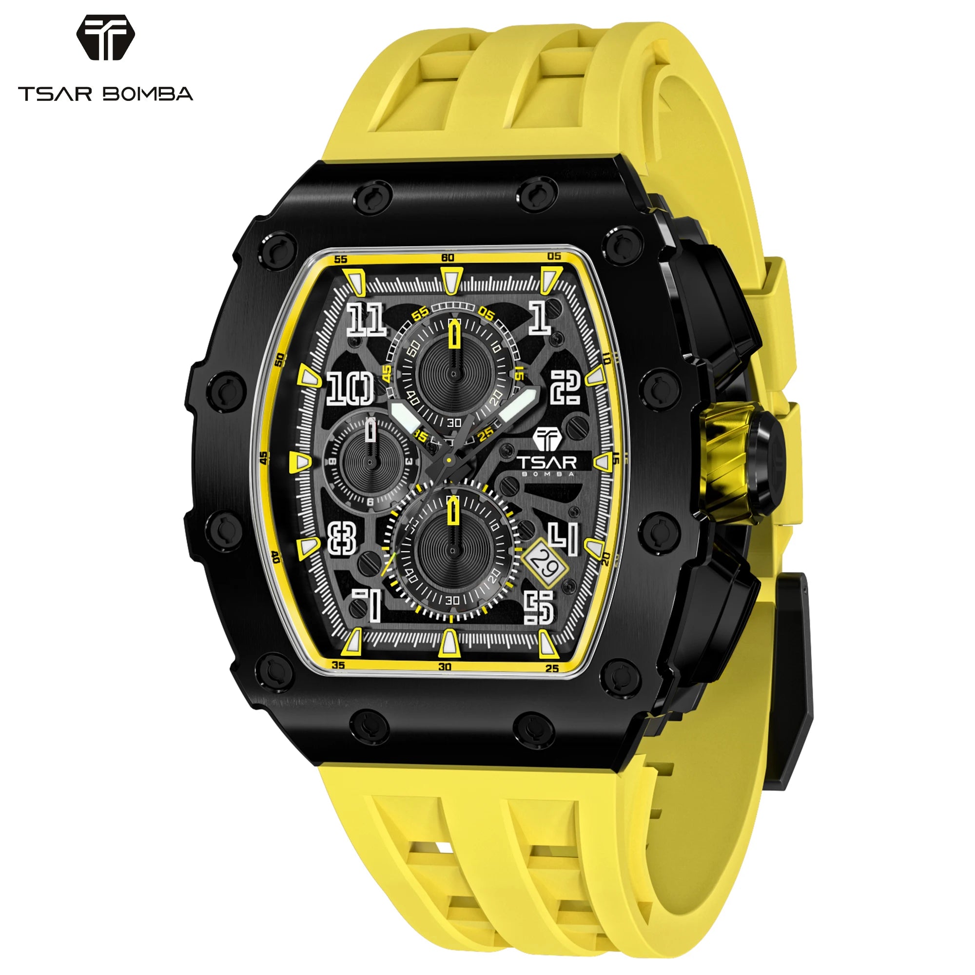 Montre Homme Quartz Chronographe Tonneau Tsar Bomba TB8204Q – CLEVI Paris