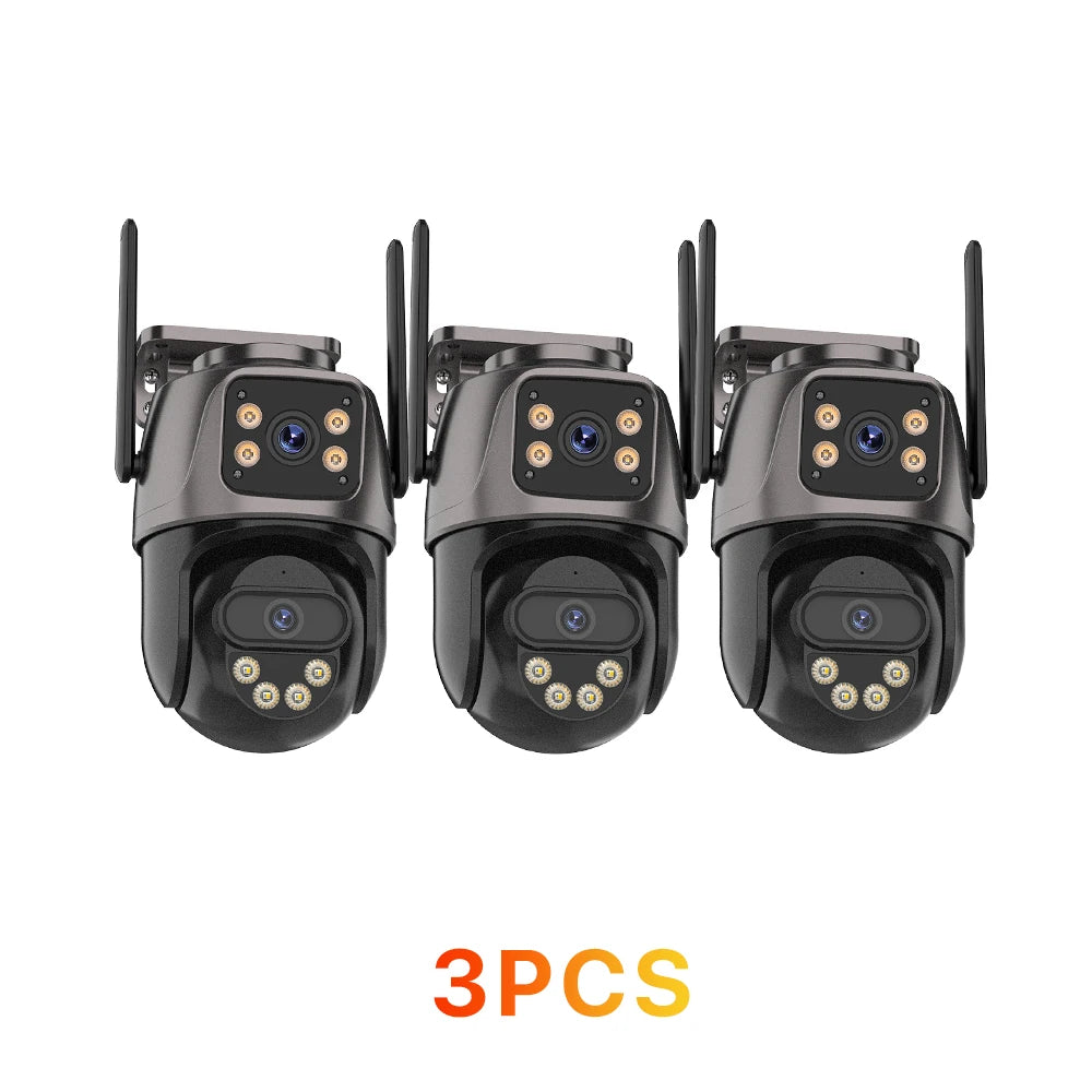 Pack Caméras IP WiFi Double Objectif 6MP PTZ – Détection Humaine Vision Nocturne Couleur IP66 ICSee – CLEVI Paris