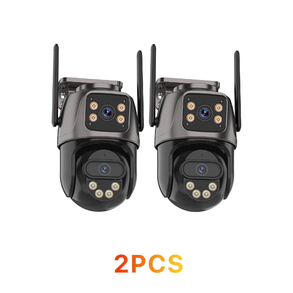 Pack Caméras IP WiFi Double Objectif 6MP PTZ – Détection Humaine Vision Nocturne Couleur IP66 ICSee – CLEVI Paris