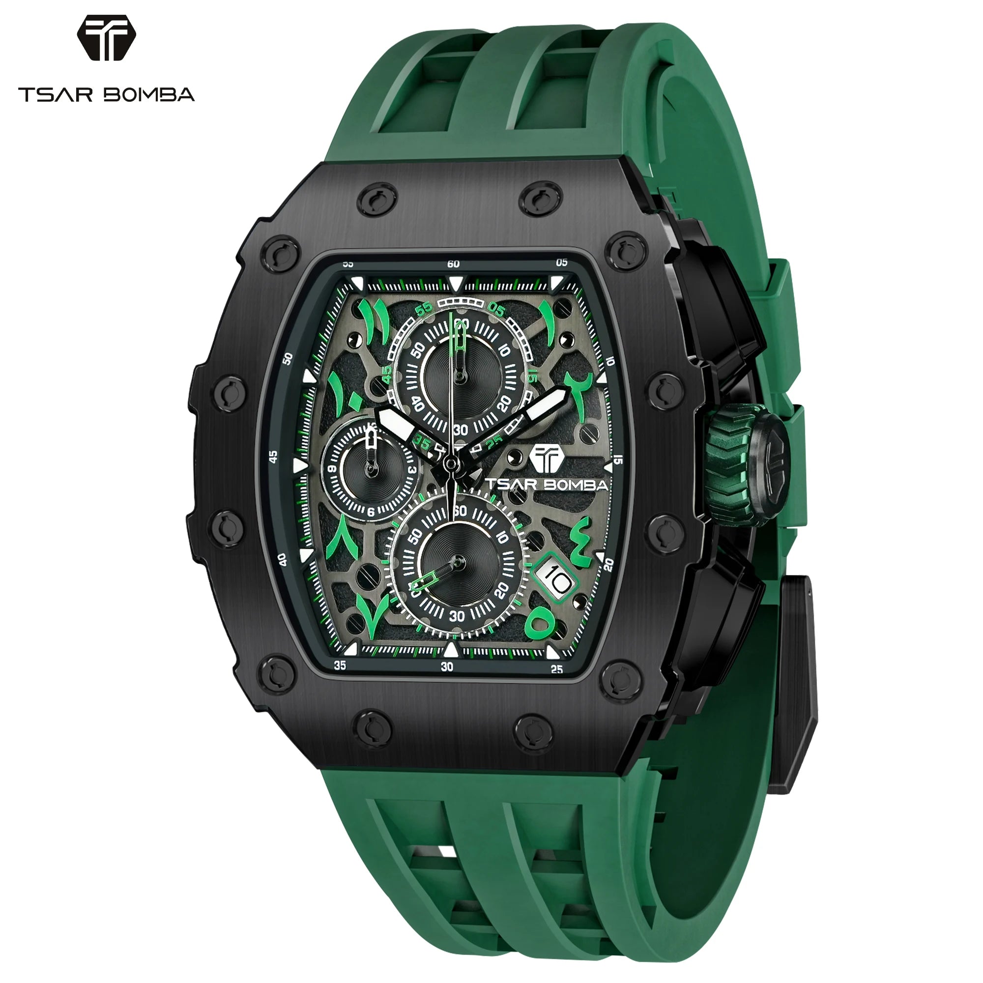 Montre Homme Quartz Chronographe Tonneau Tsar Bomba TB8204Q – CLEVI Paris