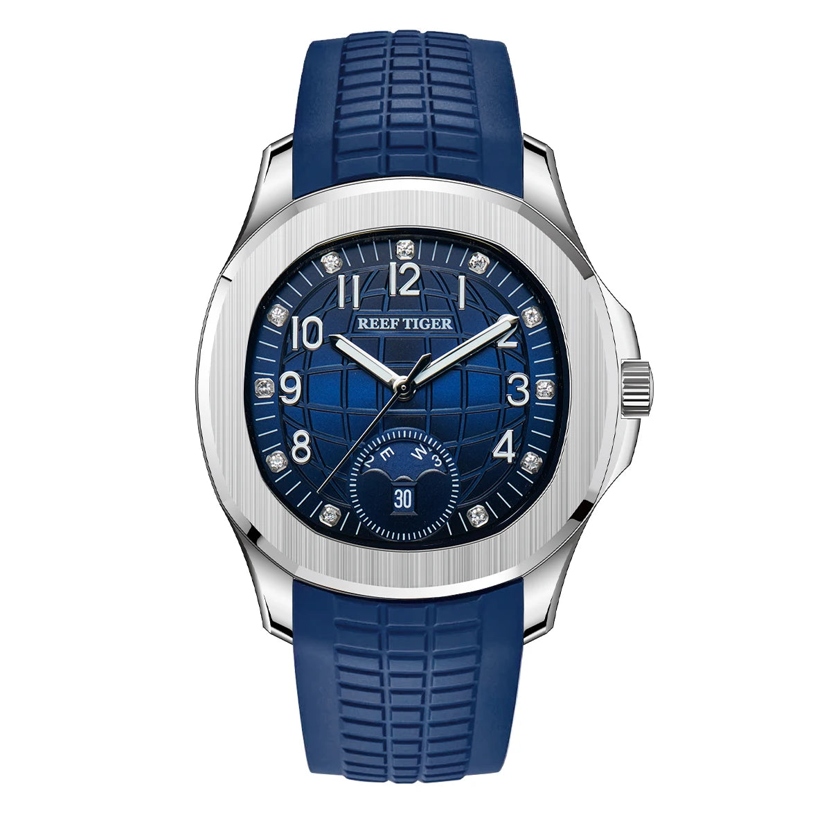 Montre Homme Automatique Sport Golf Calendrier Or Rose Caoutchouc Reef Tiger RGA1805 – CLEVI Paris