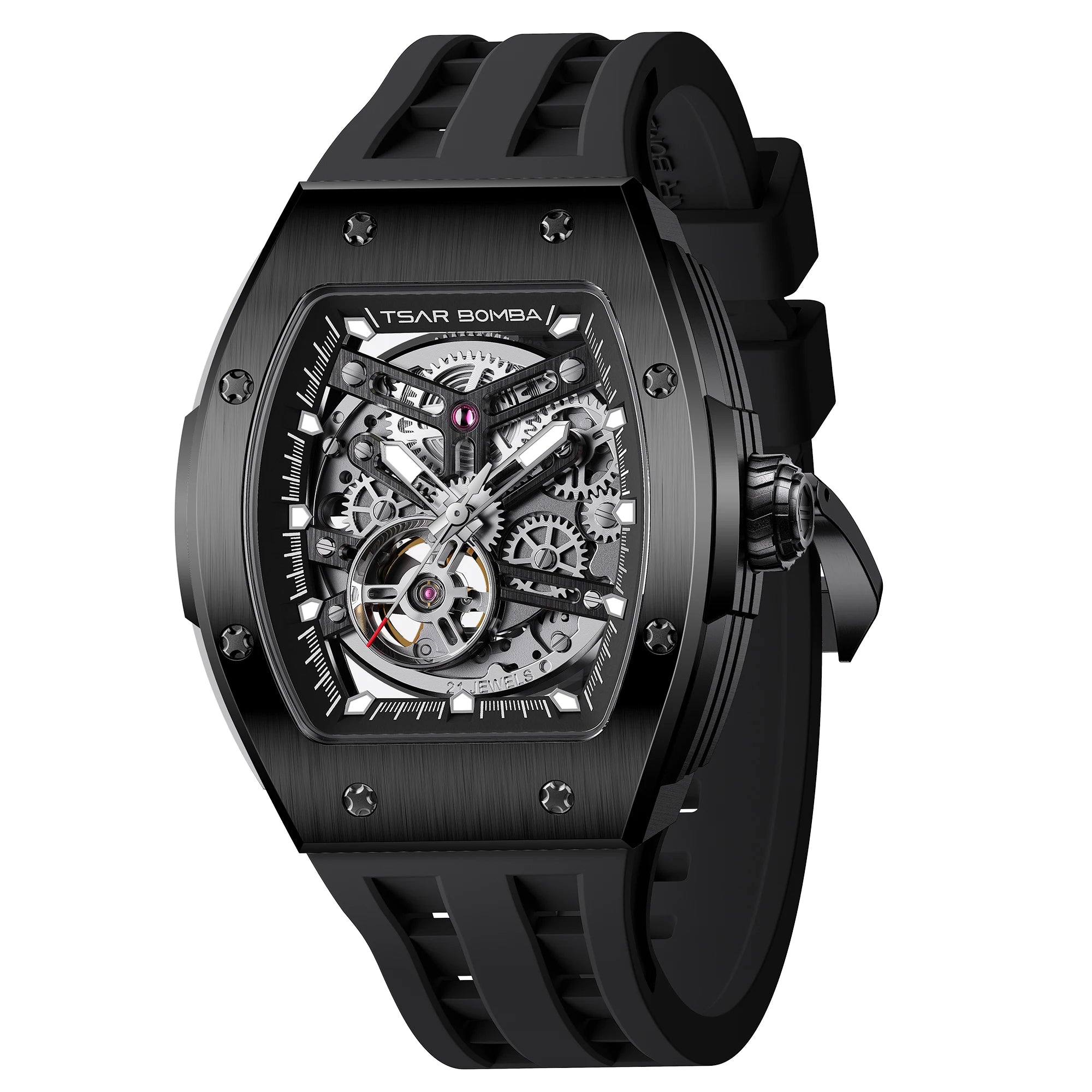 Montre Homme Automatique Squelette Tonneau Cyber Tsar Bomba TB8228A – CLEVI Paris