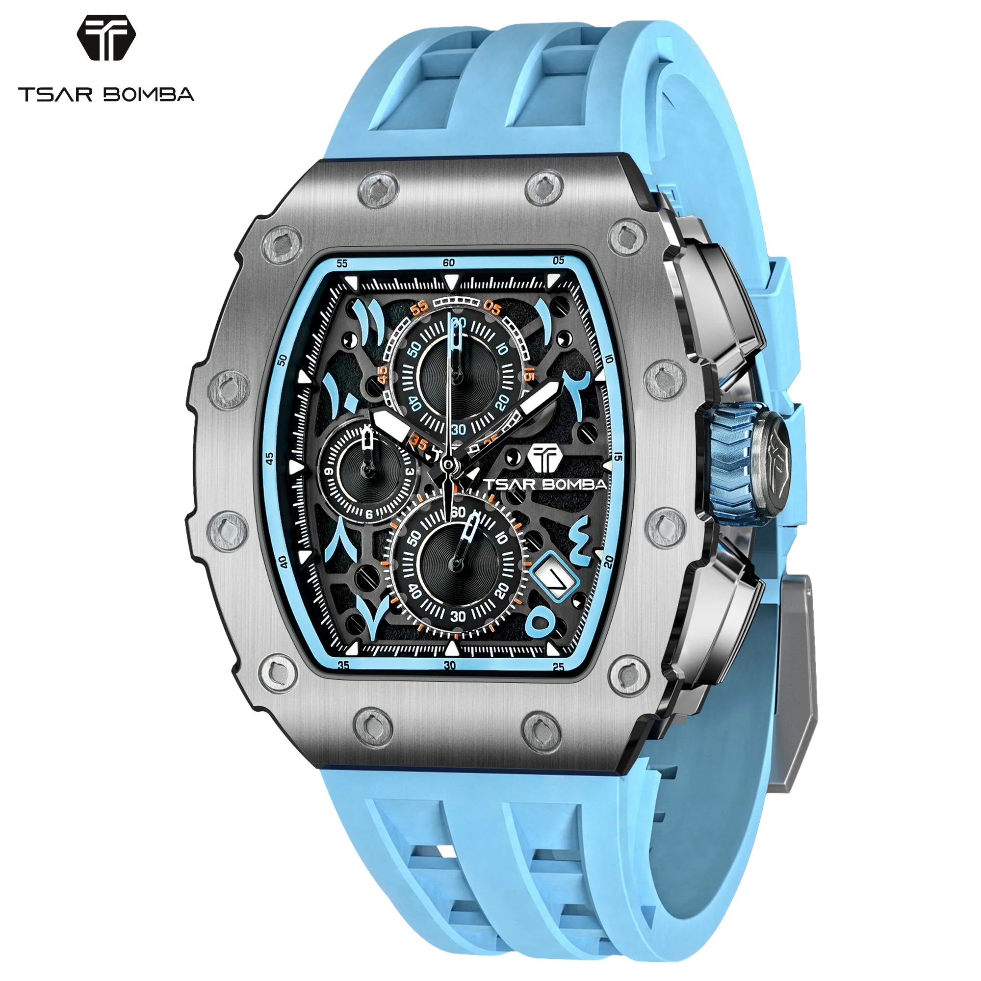 Montre Homme Quartz Chronographe Tonneau Tsar Bomba TB8204Q – CLEVI Paris