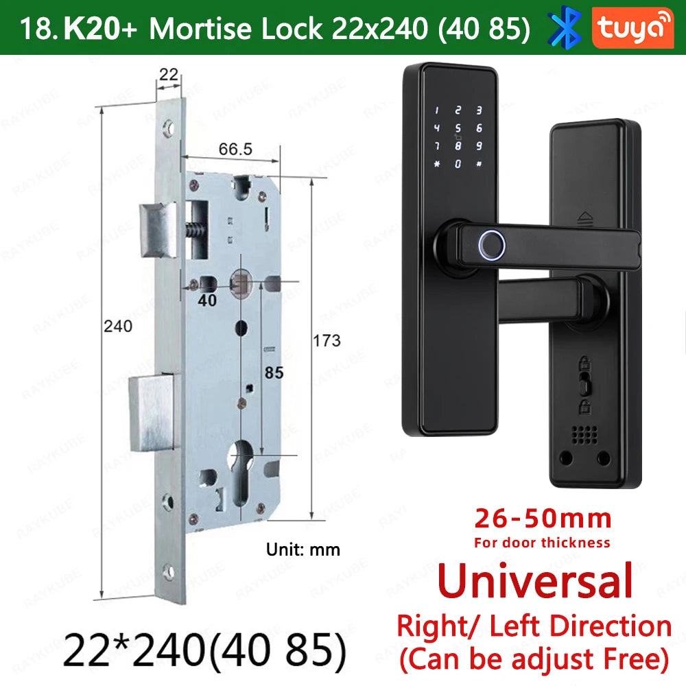 RAYKUBE K20 Serrure Connectée Biométrique Bluetooth Tuya – CLEVI Paris