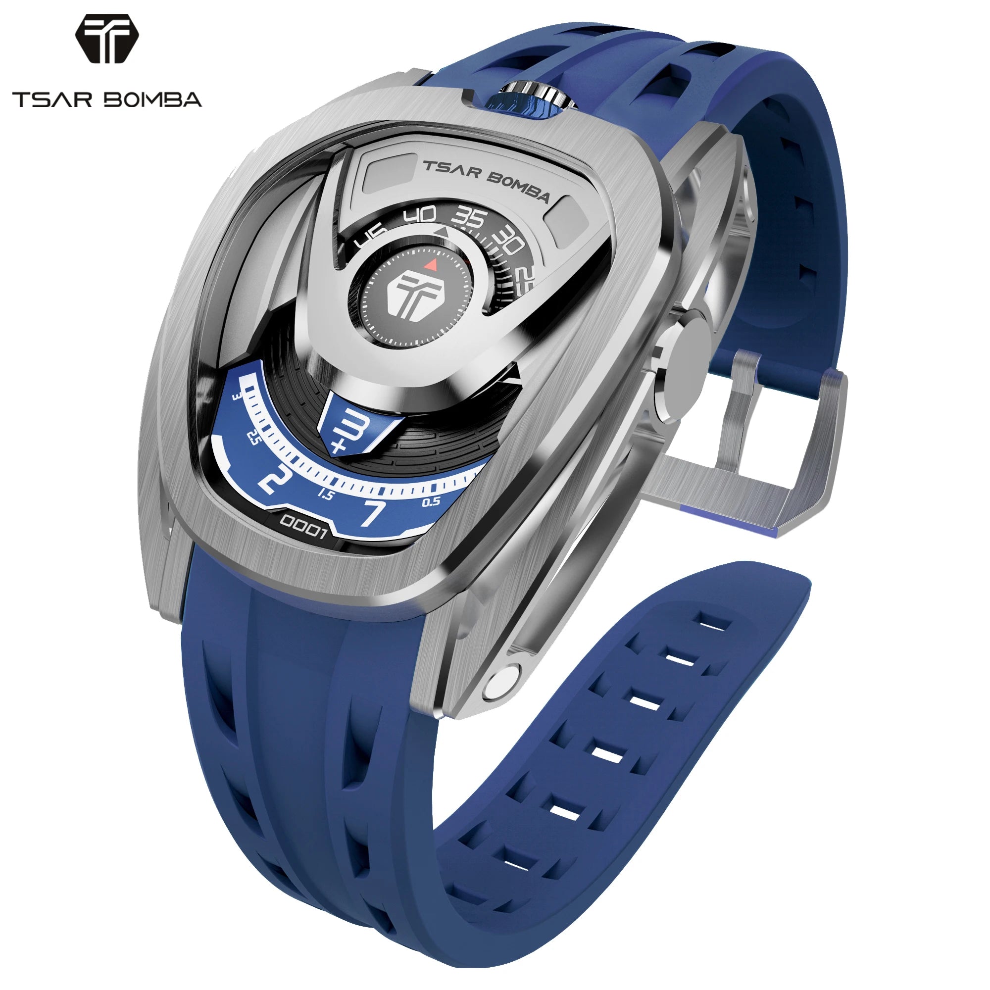 Montre Homme Automatique TSAR BOMBA TB8213A – Mouvement Japonais Verre Saphir Étanche 100m Lunette Carbone – CLEVI Paris