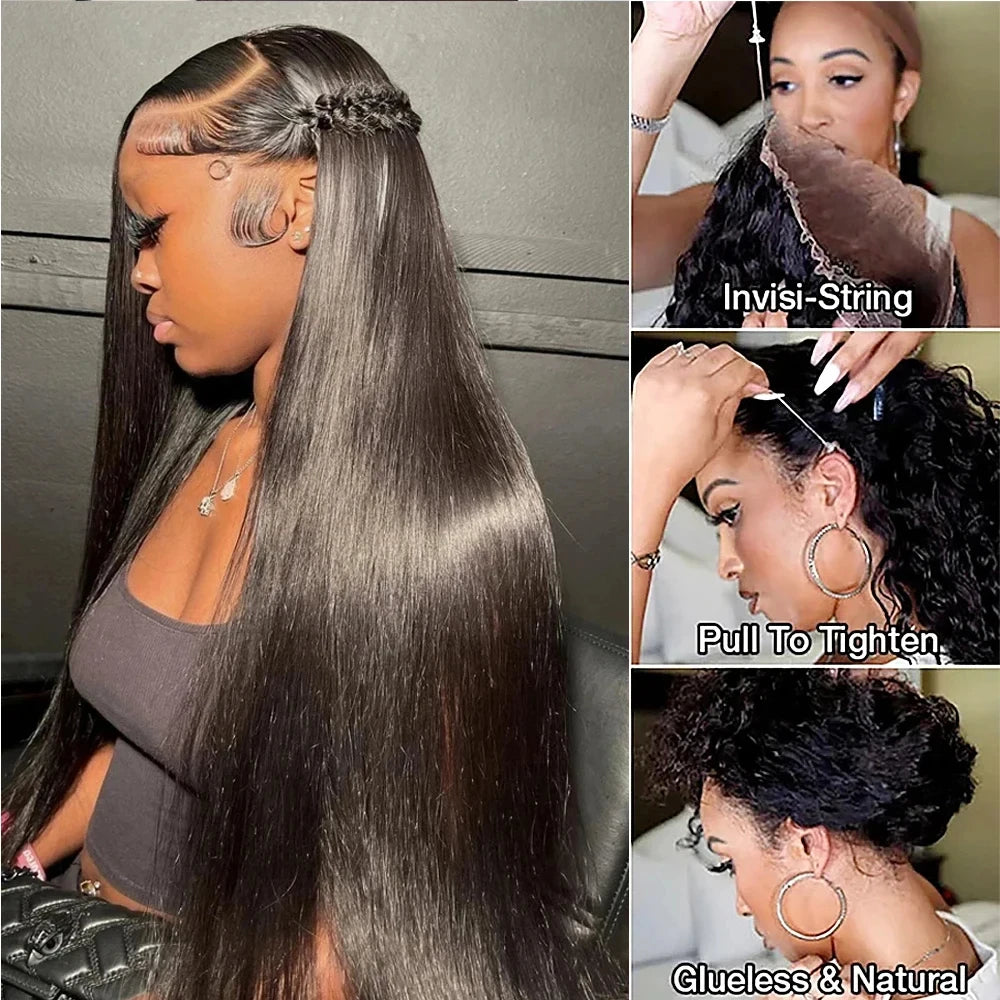 Perruque 360 Full Lace HD Bone Straight Glueless Invisi Strap 100% Cheveux Humains 18-36 Pouces – CLEVI Paris
