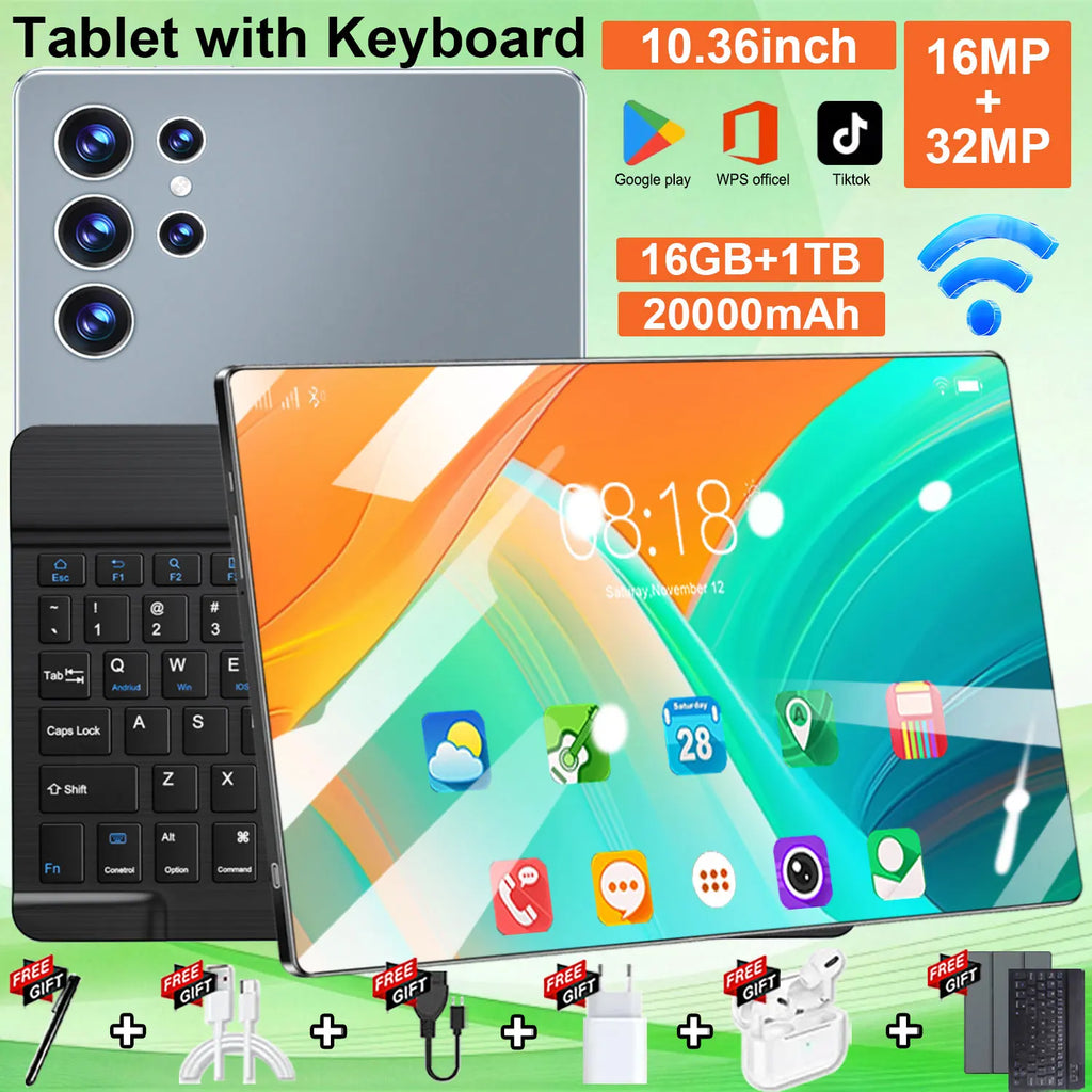 Tablette Android 13 10,36" 5G – 16Go RAM, 1To ROM, 14 Cœurs, Dual SIM, Écran 2K – CLEVI Paris