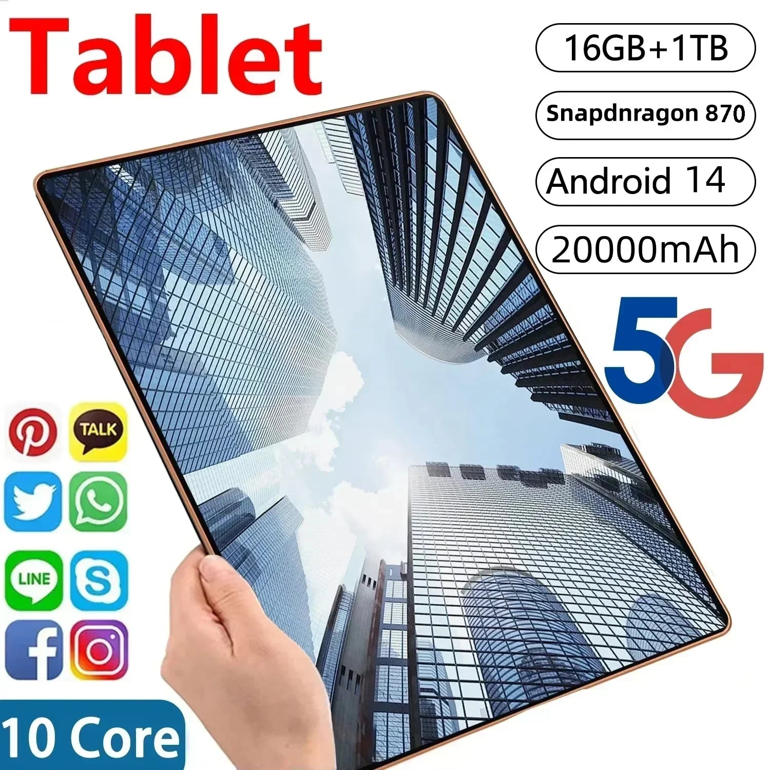 Tablette Pad 15 Pro Android 14 – 11" | Snapdragon 870 | 22Go+2To | 5G | 20000mAh