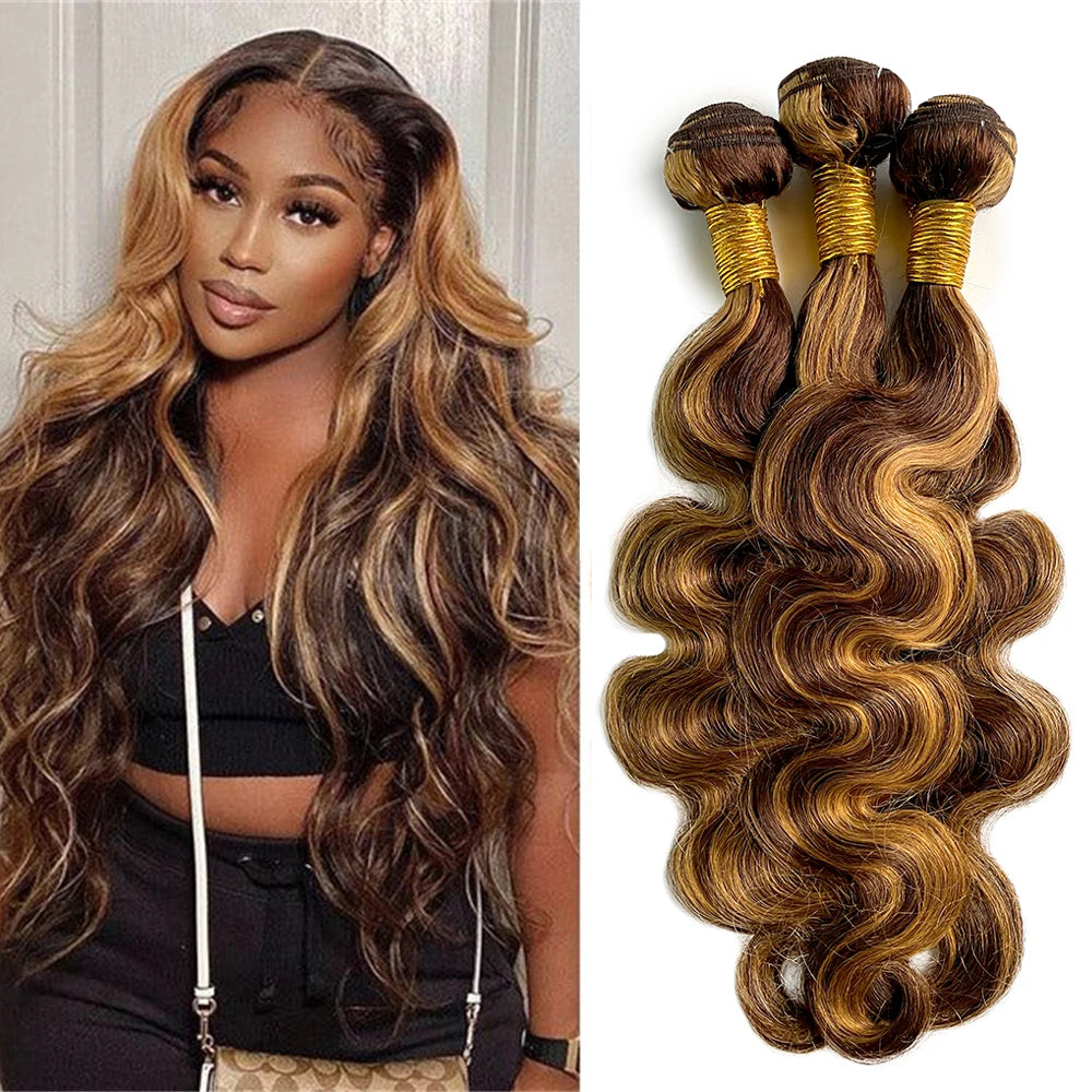 Mèches Body Wave ombré P4/27 – CLEVI Paris