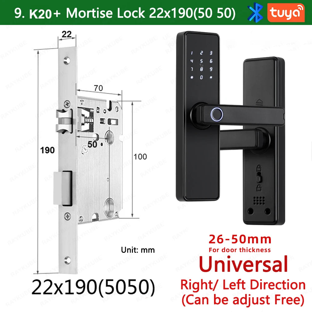 RAYKUBE K20 Serrure Connectée Biométrique Bluetooth Tuya – CLEVI Paris