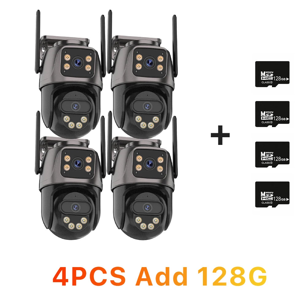 Pack Caméras IP WiFi Double Objectif 6MP PTZ – Détection Humaine Vision Nocturne Couleur IP66 ICSee – CLEVI Paris