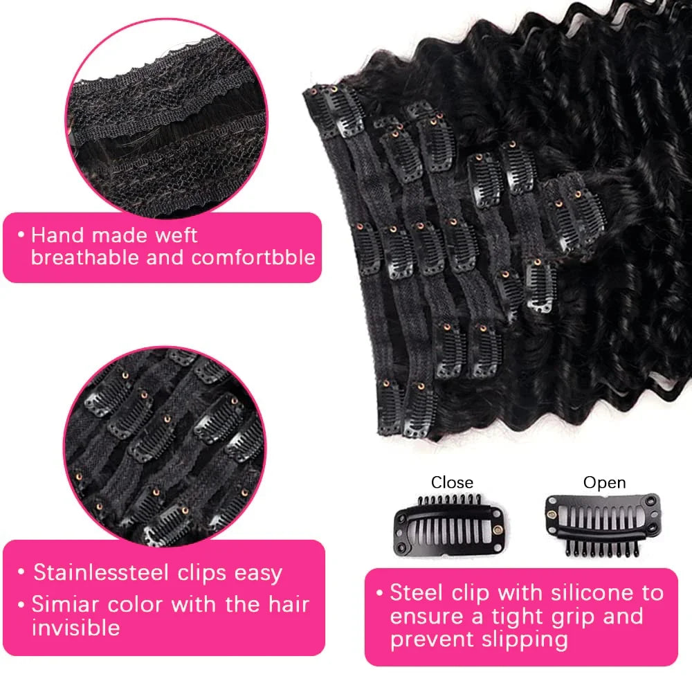Extensions clip-in Deep Wave, cheveux humains – CLEVI Paris