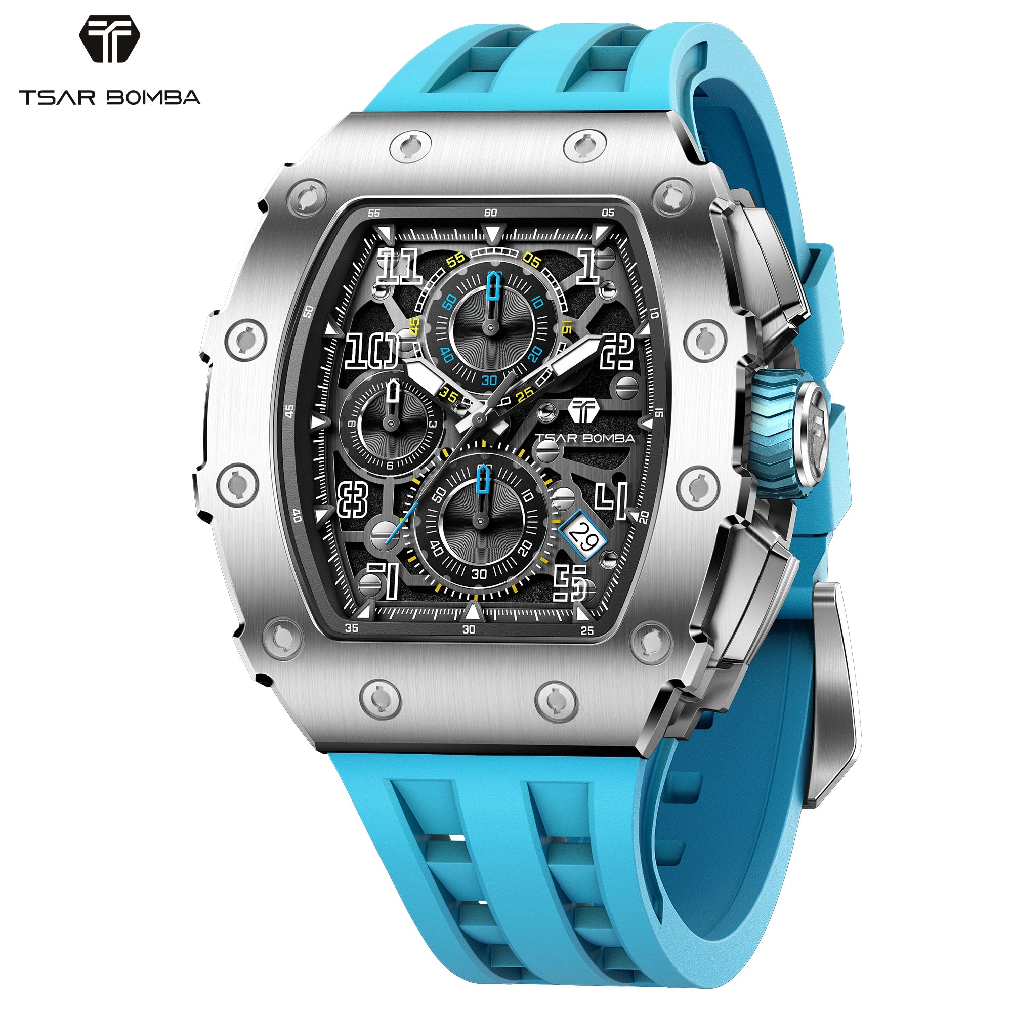 Montre Homme Quartz Chronographe Tonneau Tsar Bomba TB8204Q – CLEVI Paris