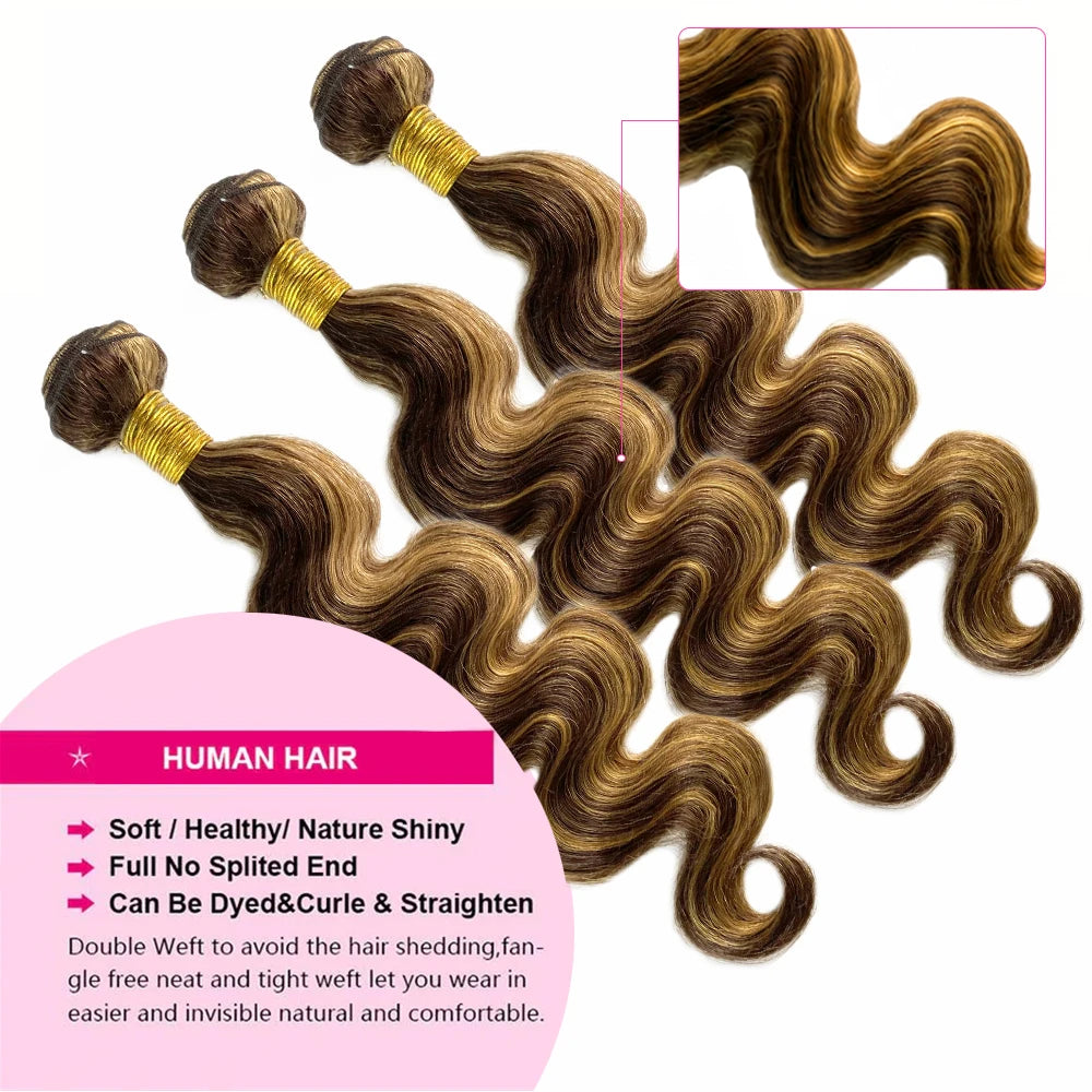 Mèches Body Wave ombré P4/27 – CLEVI Paris