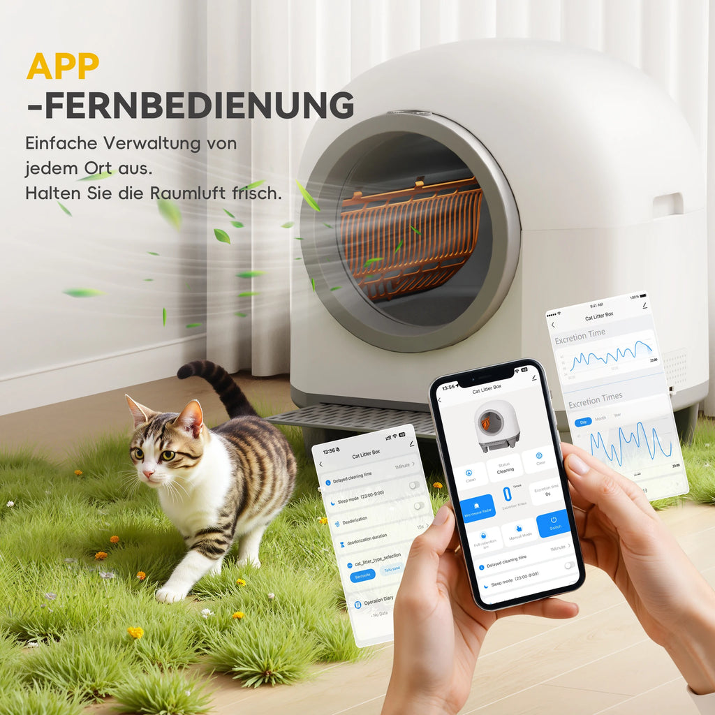 Litière autonettoyante connectée pour chat – CLEVI Paris