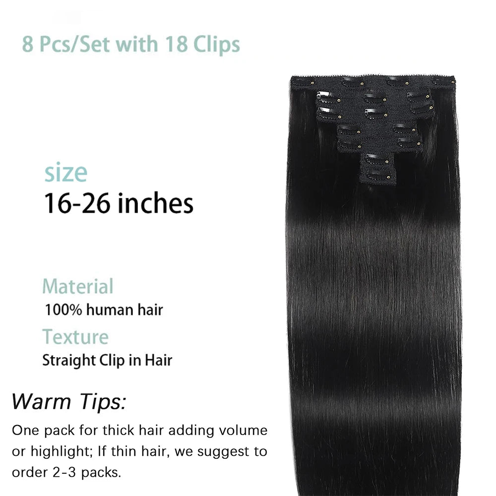 Extensions Clip-in Cheveux Lisses Brésiliens Remy – CLEVI Paris