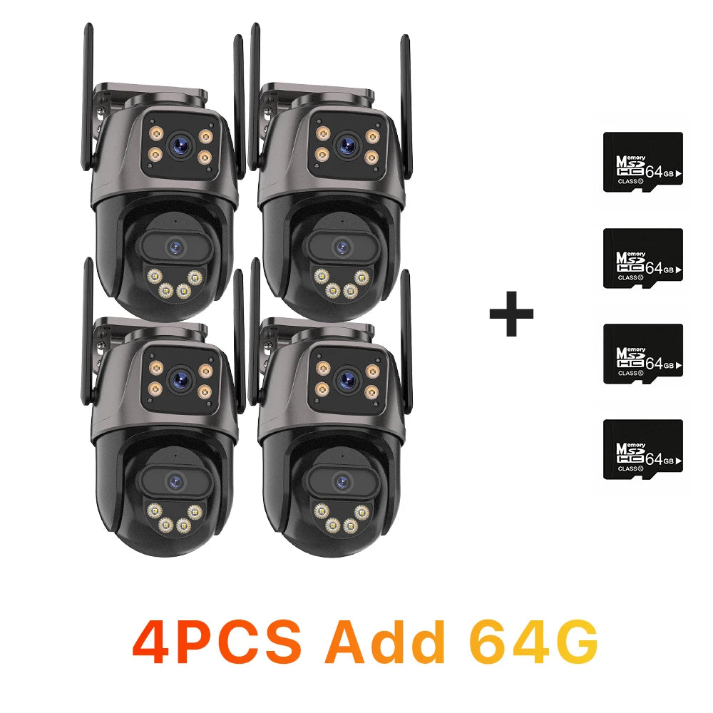 Pack Caméras IP WiFi Double Objectif 6MP PTZ – Détection Humaine Vision Nocturne Couleur IP66 ICSee – CLEVI Paris