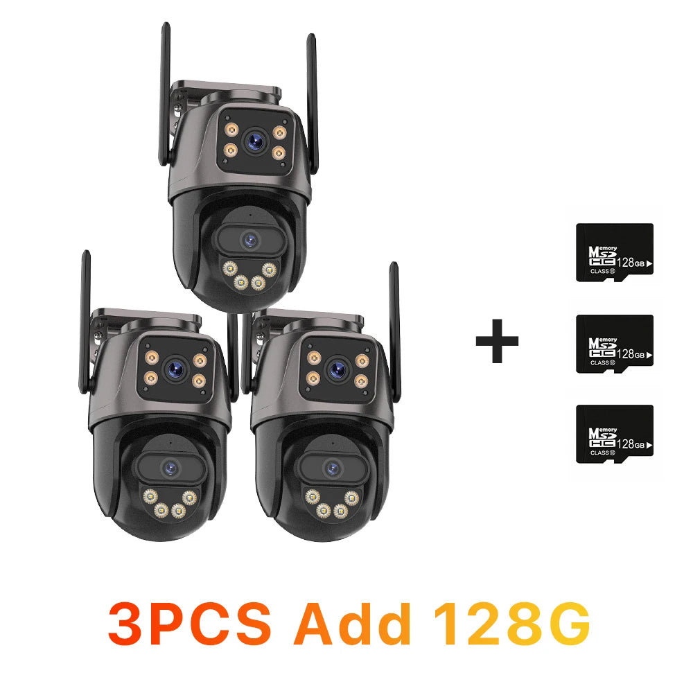 Pack Caméras IP WiFi Double Objectif 6MP PTZ – Détection Humaine Vision Nocturne Couleur IP66 ICSee – CLEVI Paris