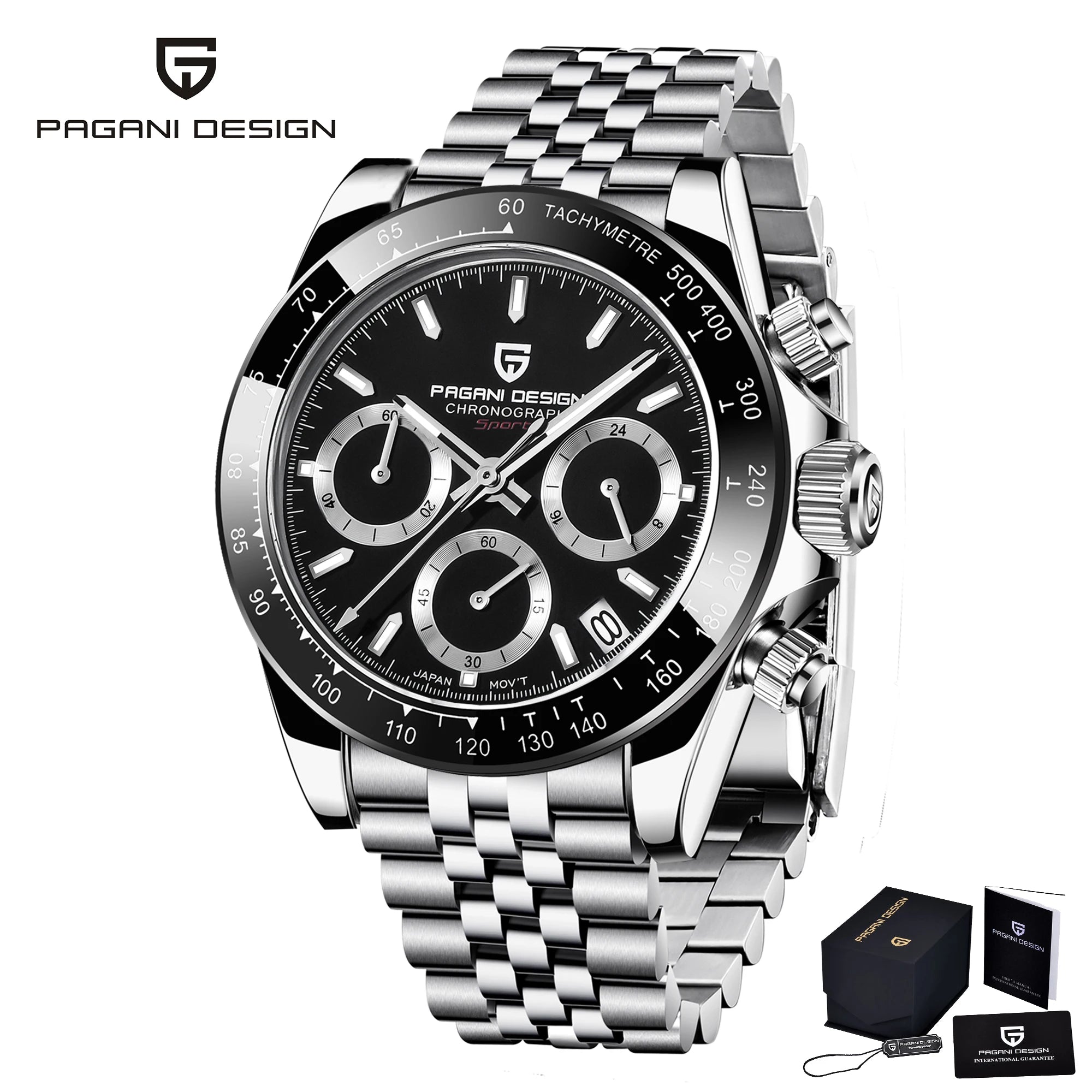 Montre Chronographe Homme Pagani Design 1664 Cadran Météorite Saphir 100m – CLEVI Paris