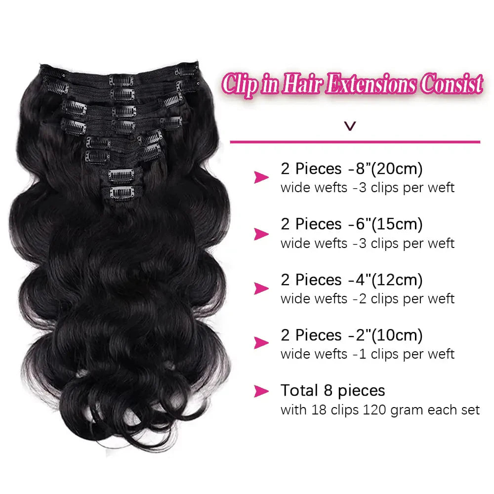 Extensions clip-in Body Wave, cheveux humains – CLEVI Paris