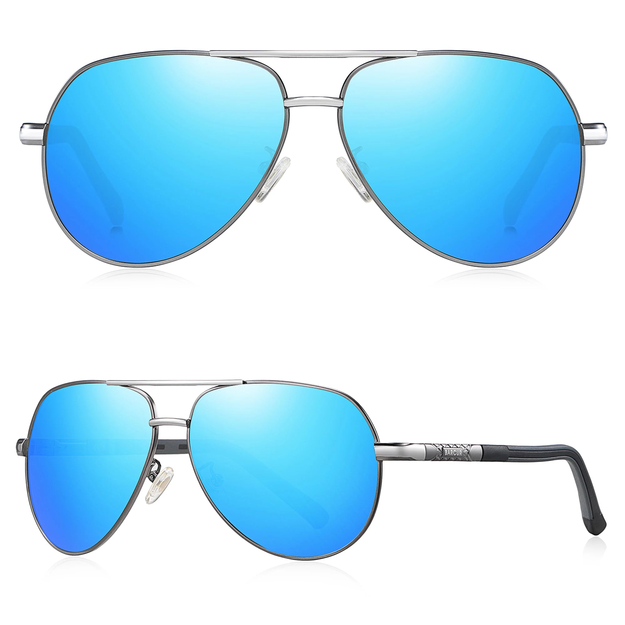 Lunettes de Soleil Homme BARCUR Pilot Polarisées UV400 Style Aviateur – CLEVI Paris