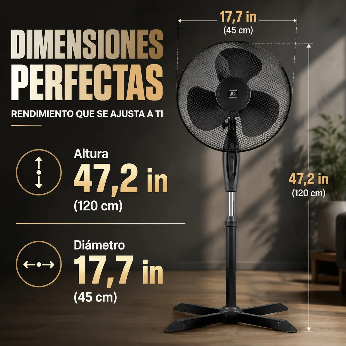 Ventilateur sur pied oscillant 40 cm – CLEVI Paris