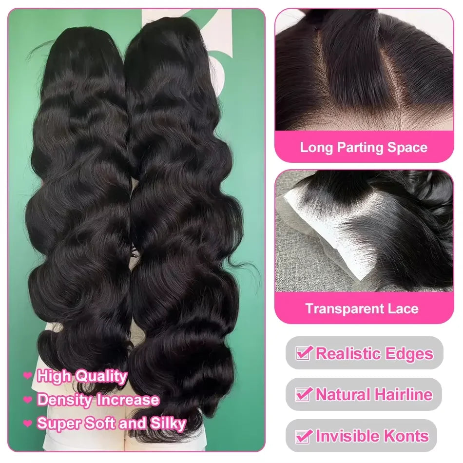 Perruque Body Wave HD en cheveux humains – CLEVI Paris