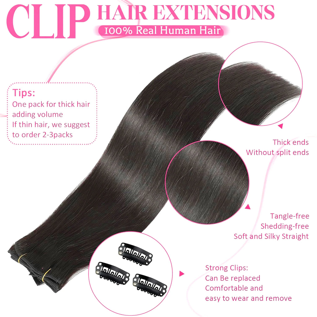 Extensions Clip-In Remy Straight 8 Pièces – CLEVI Paris